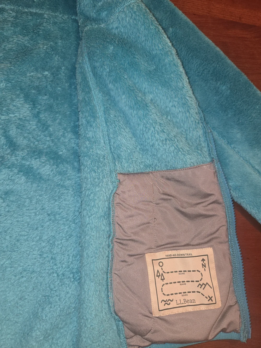 L.L.Bean Teal Plush Hooded Fleece Jacket